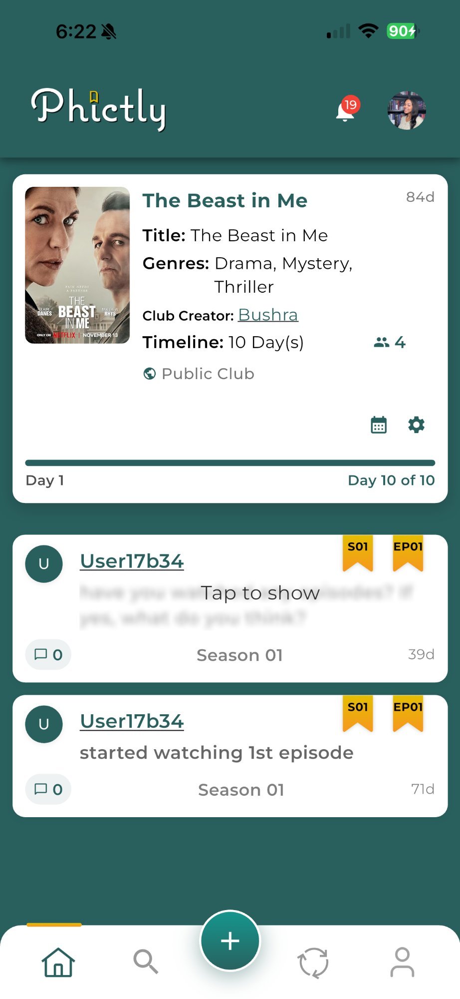 Phictly club screen - small group book discussion
