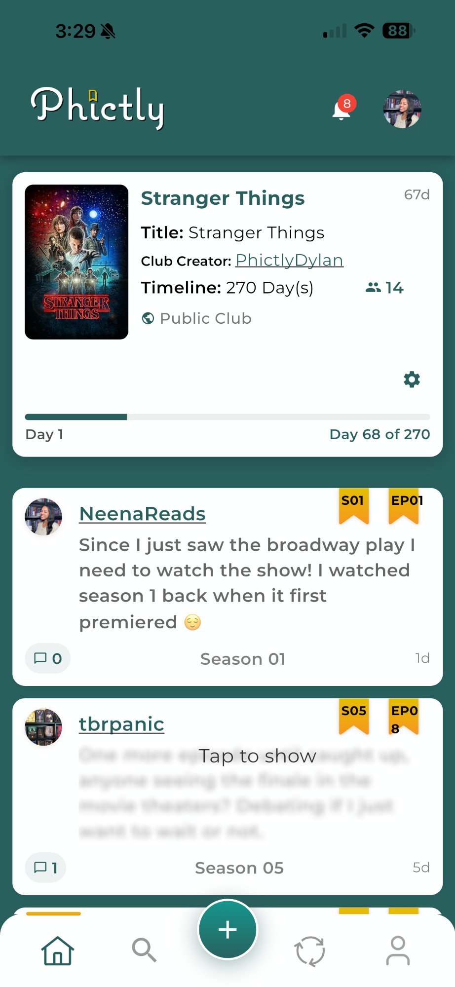 Phictly book club app - spoiler-free club discussion