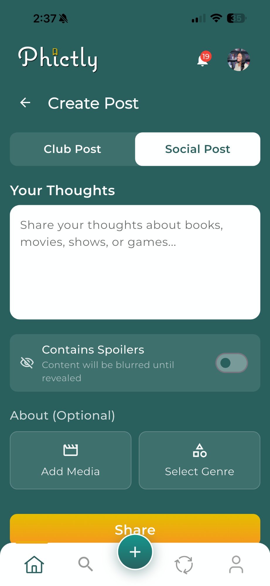 Phictly post screen - spoiler-free story discussion